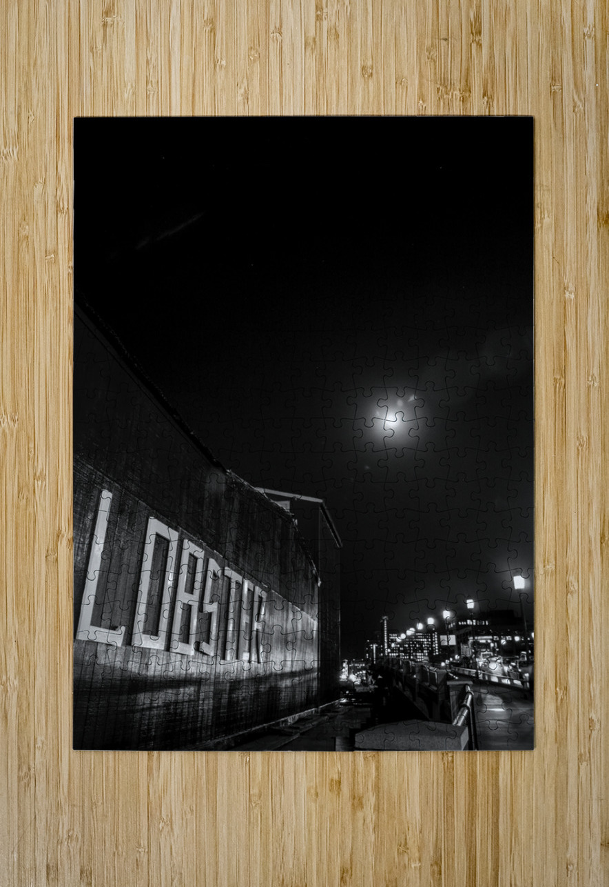 james hook lobster company building  vertical 34 Black And White Puzzle printing