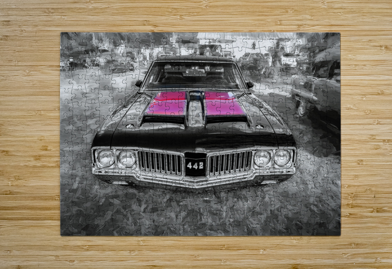 1970 Black Oldsmobile 442 W30 X 11 Rich Franco Puzzle printing