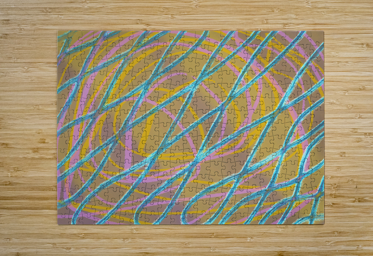 Blue Twist with Gold  Iris H Richardson Puzzle printing