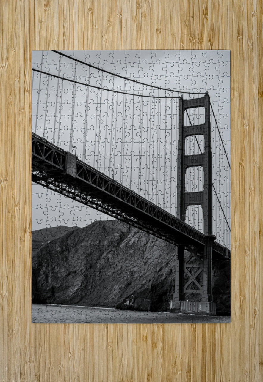 golden gate bridge  vertical 4523 Kirby 13k Black And White Puzzle printing