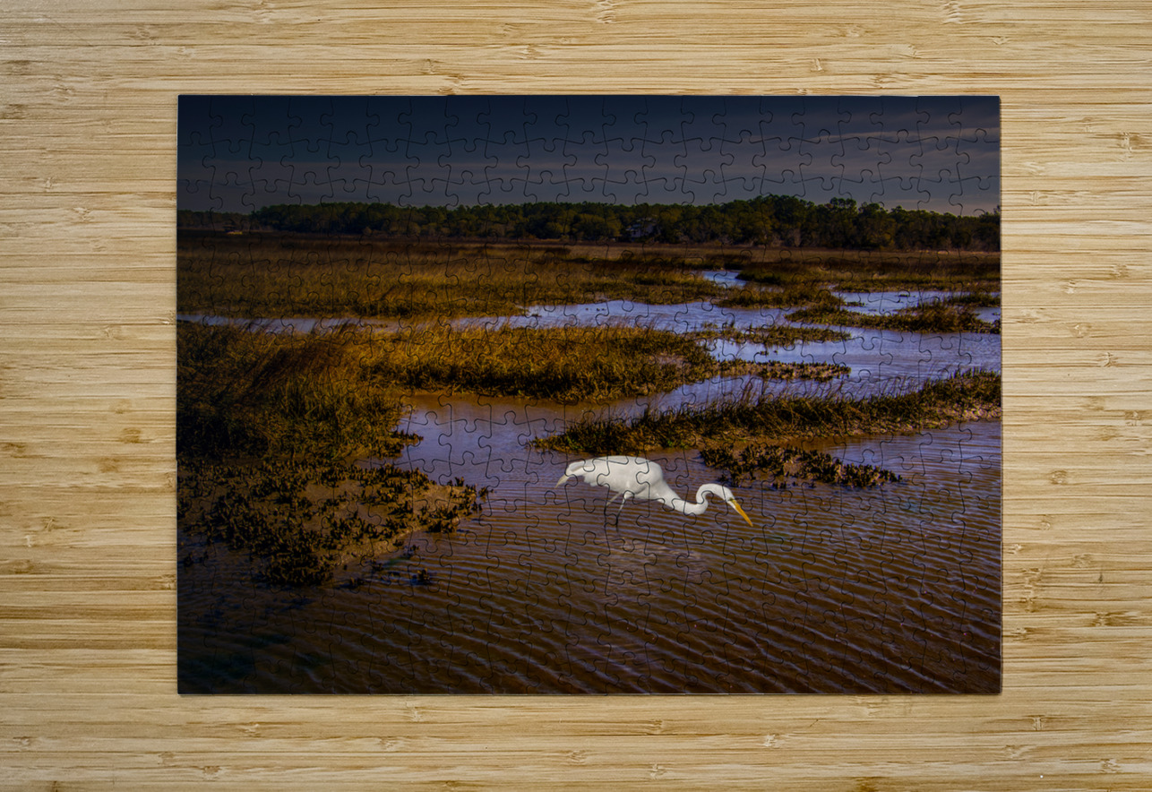 South Carolina  Marsh Heron Sunrise Norma Brandsberg Photography Puzzle printing