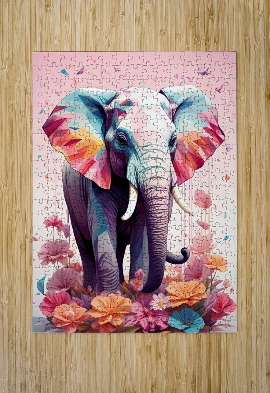 floral elephant artvi Puzzle printing