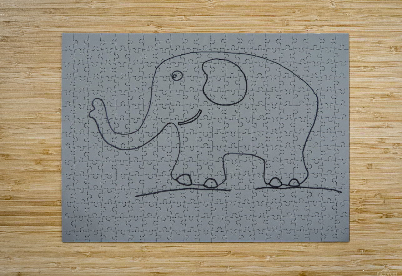 elephant drawing Ravend Puzzle printing