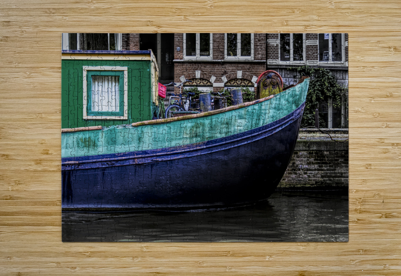 Amsterdam Canal Boat Norma Brandsberg Photography Puzzle printing