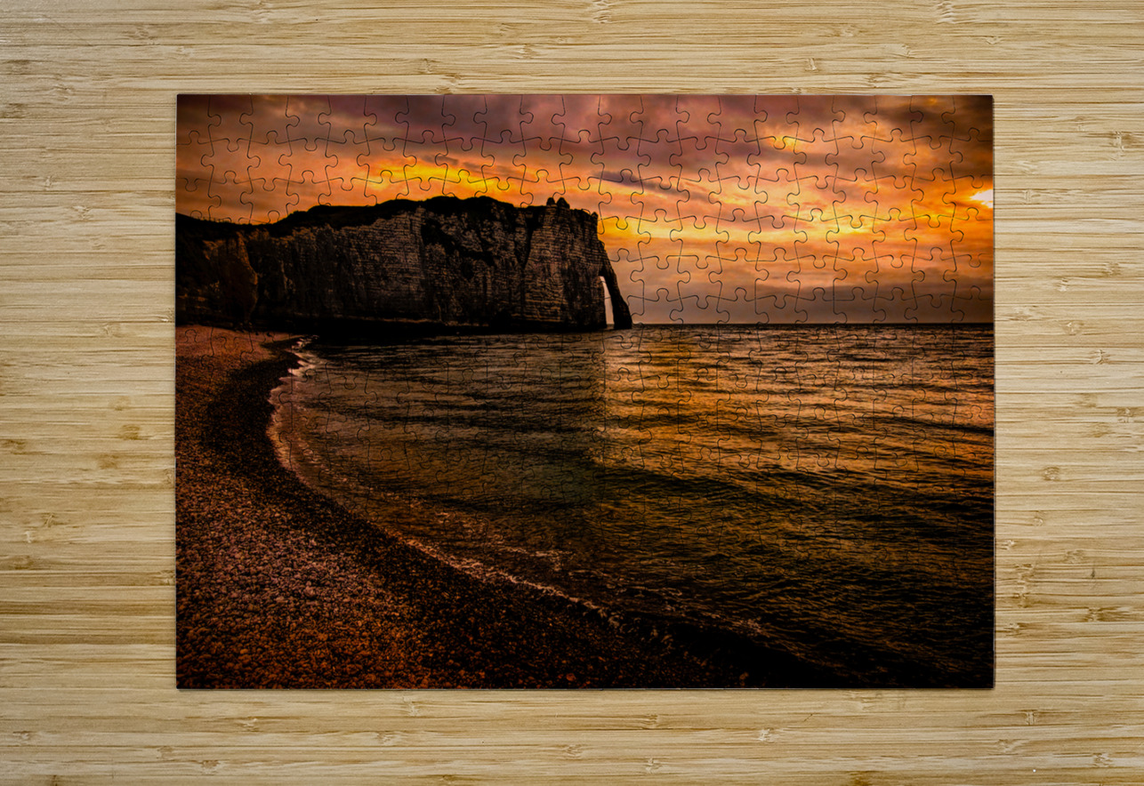 Normandy France Etretat Cliff Sunset Norma Brandsberg Photography Puzzle printing