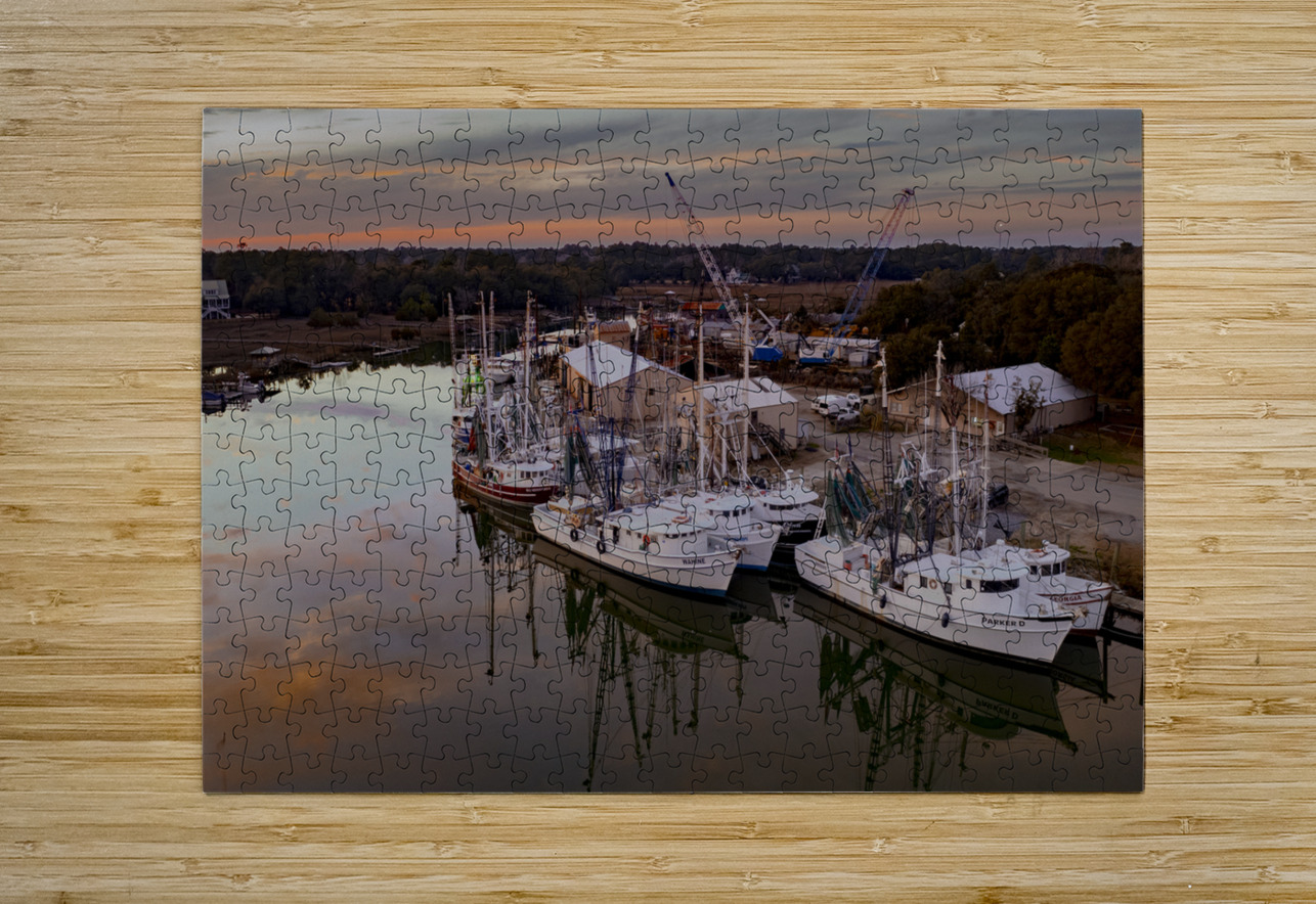 South Carolina Shrimpers at Sunset Norma Brandsberg Photography Puzzle printing