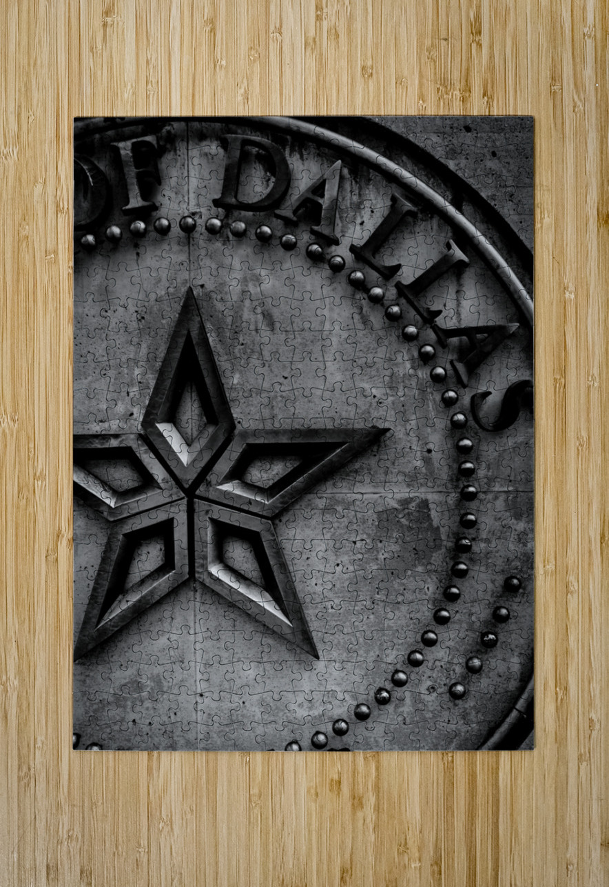 city of dallas seal and star  vertical 772 Dallas Black And White Puzzle printing