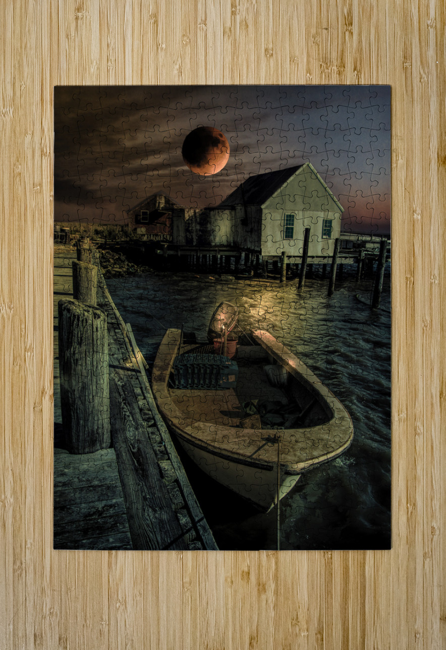 Delmarva Fishing Village at Night Norma Brandsberg Photography Puzzle printing