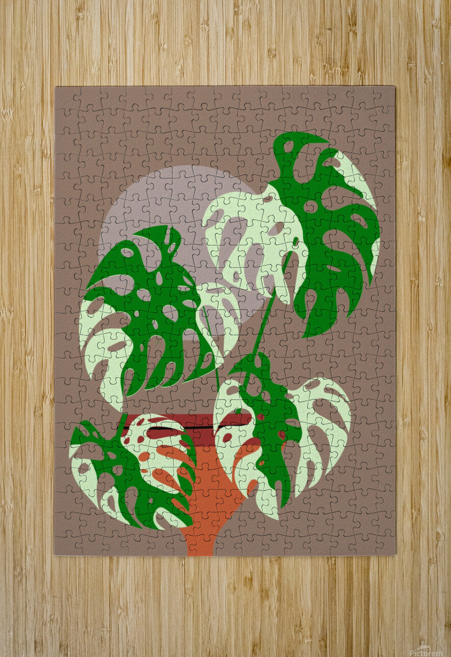 monstera plant boho floral background botanical d Sastroredjo Puzzle printing