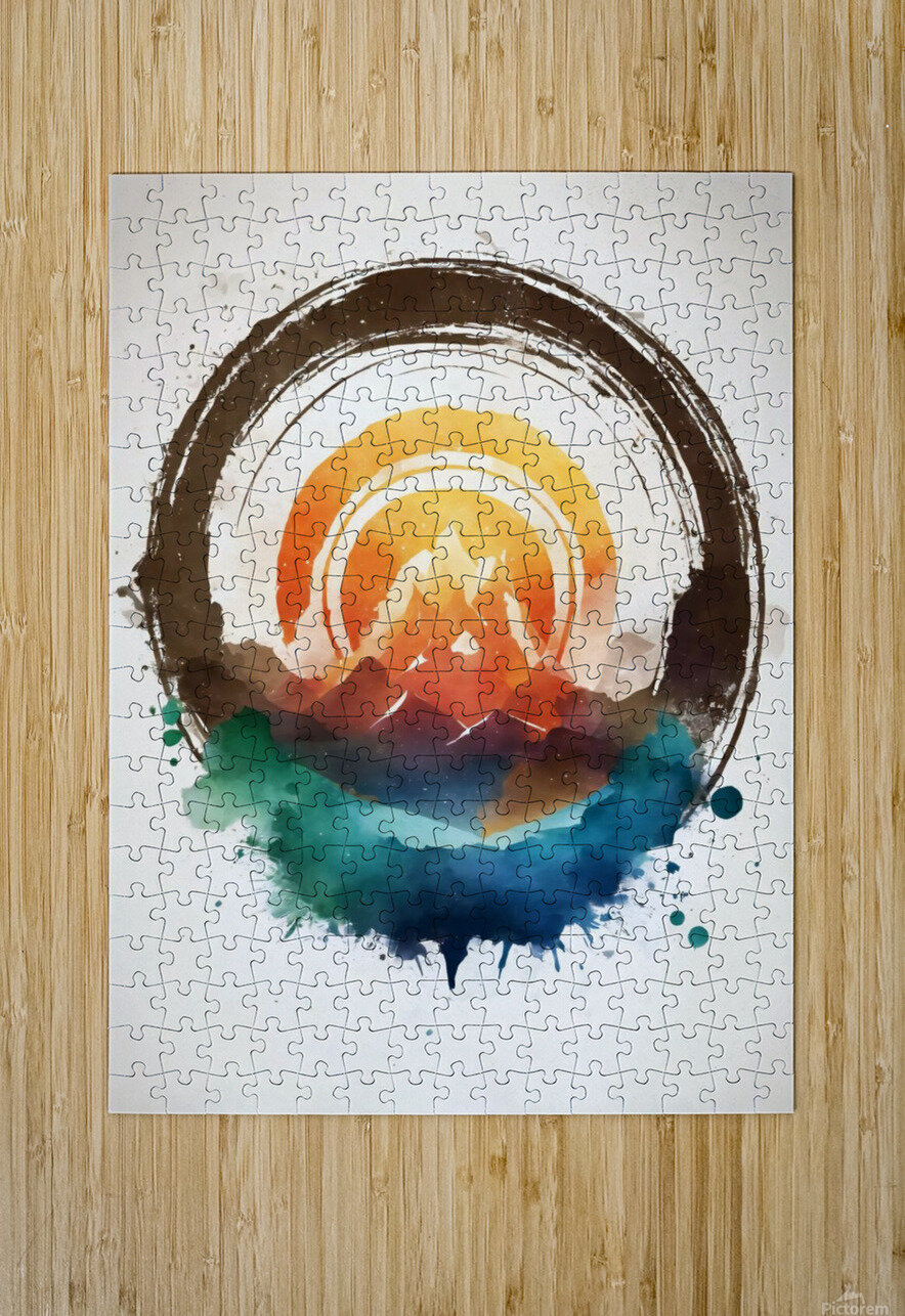 nature watercolor mountain camping outdoors fores Sastroredjo Puzzle printing