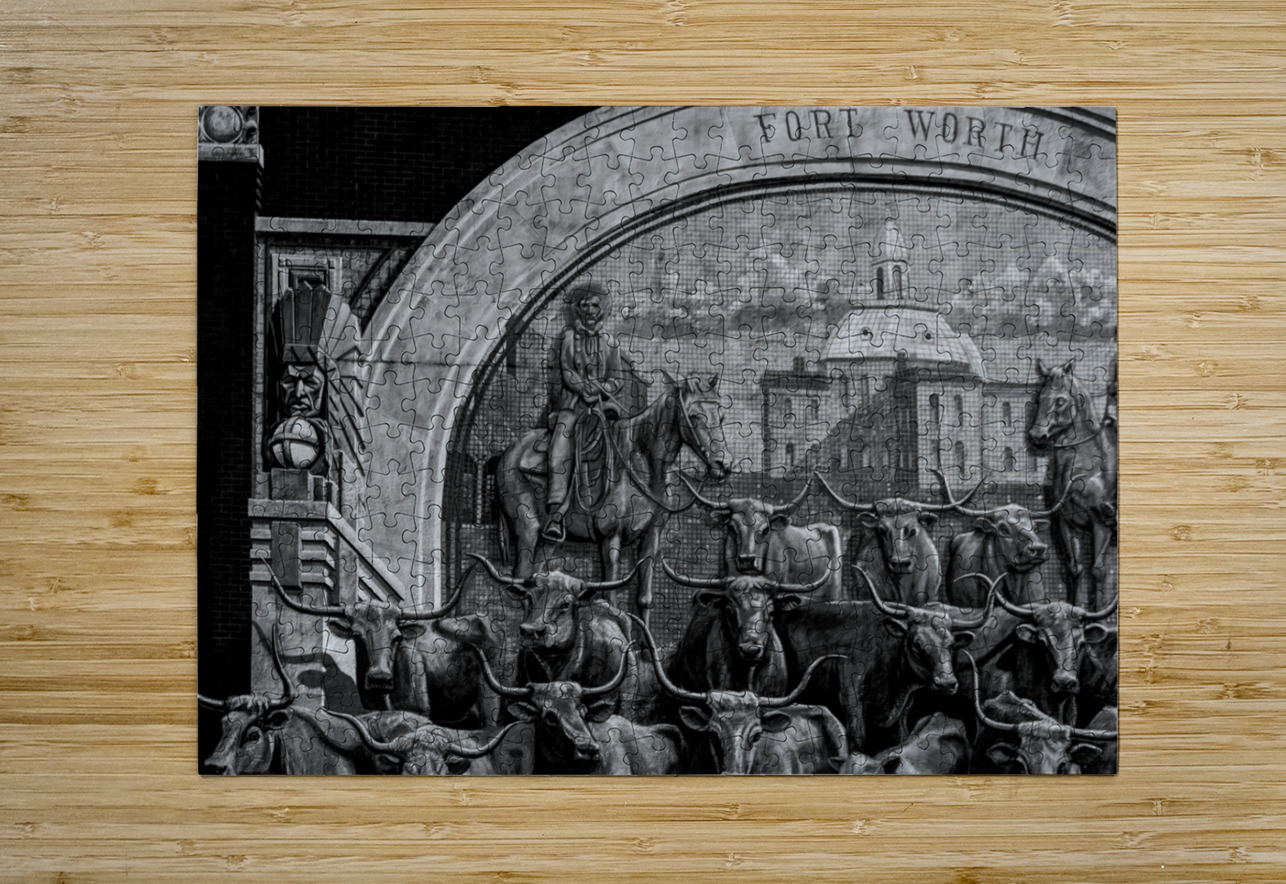 sundance square mural  horizontal 820 Sundance 13 Black And White Puzzle printing