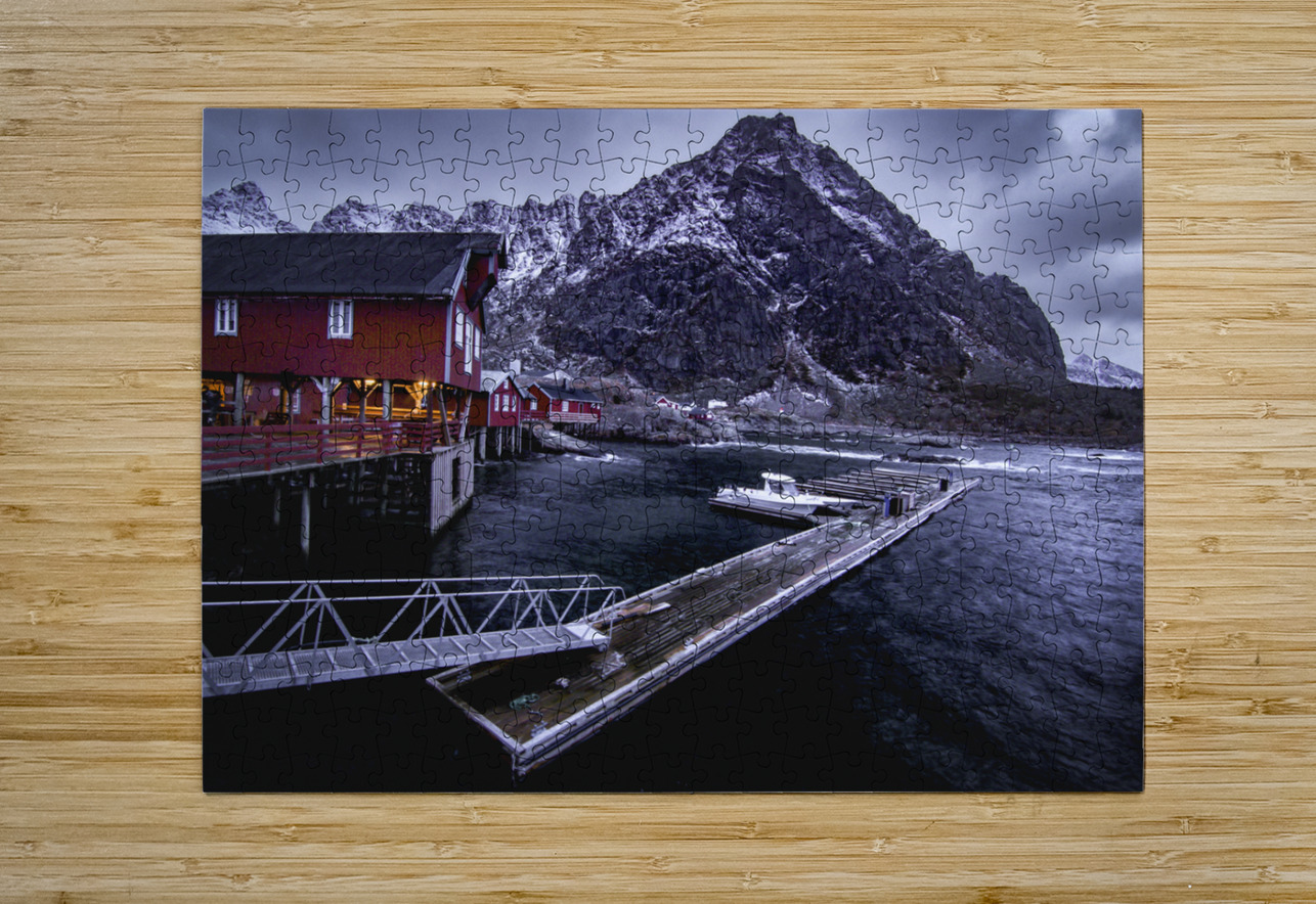Moskenes Docks in Winter Norma Brandsberg Photography Puzzle printing