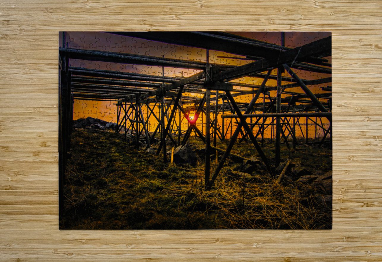 Lofoten Silhouette Cod Rack Sunbeams Norma Brandsberg Photography Puzzle printing