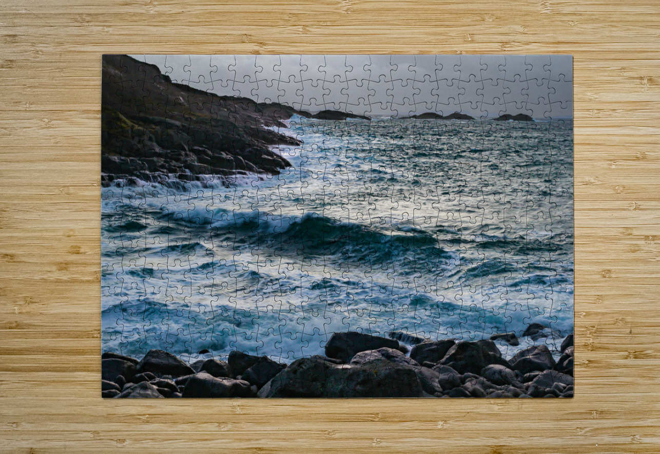 Lofoten Rocky Coastline and Storm Waves Norma Brandsberg Photography Puzzle printing