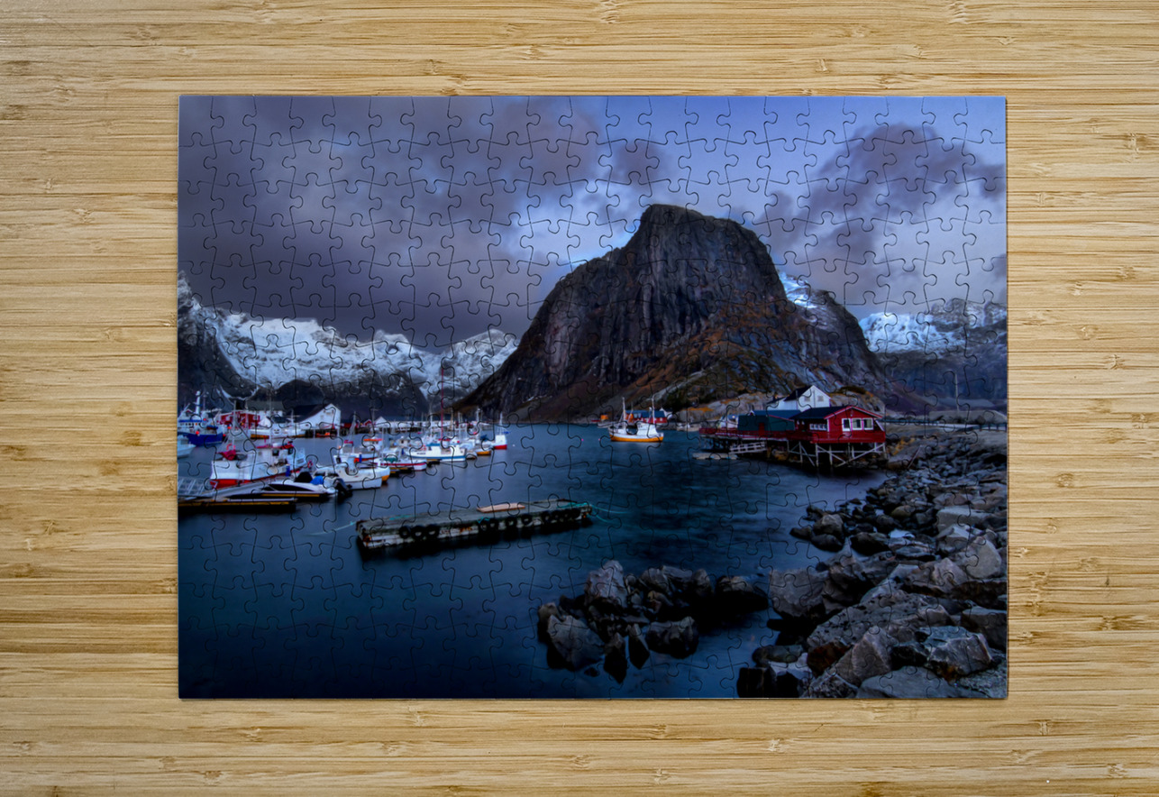Lofoten Winter Hamnoya  Harbor Norma Brandsberg Photography Puzzle printing