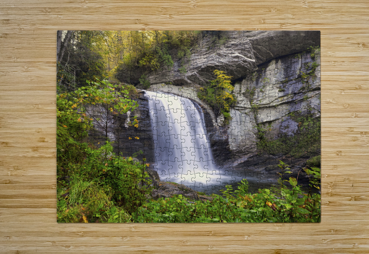 Looking Glass Falls in Autumn Shelia Hunt Photography Puzzle printing
