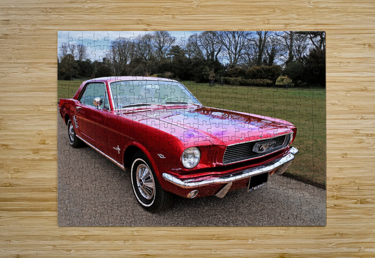 Stunning 1966 Metallic Red Mustang Gill Billington Puzzle printing
