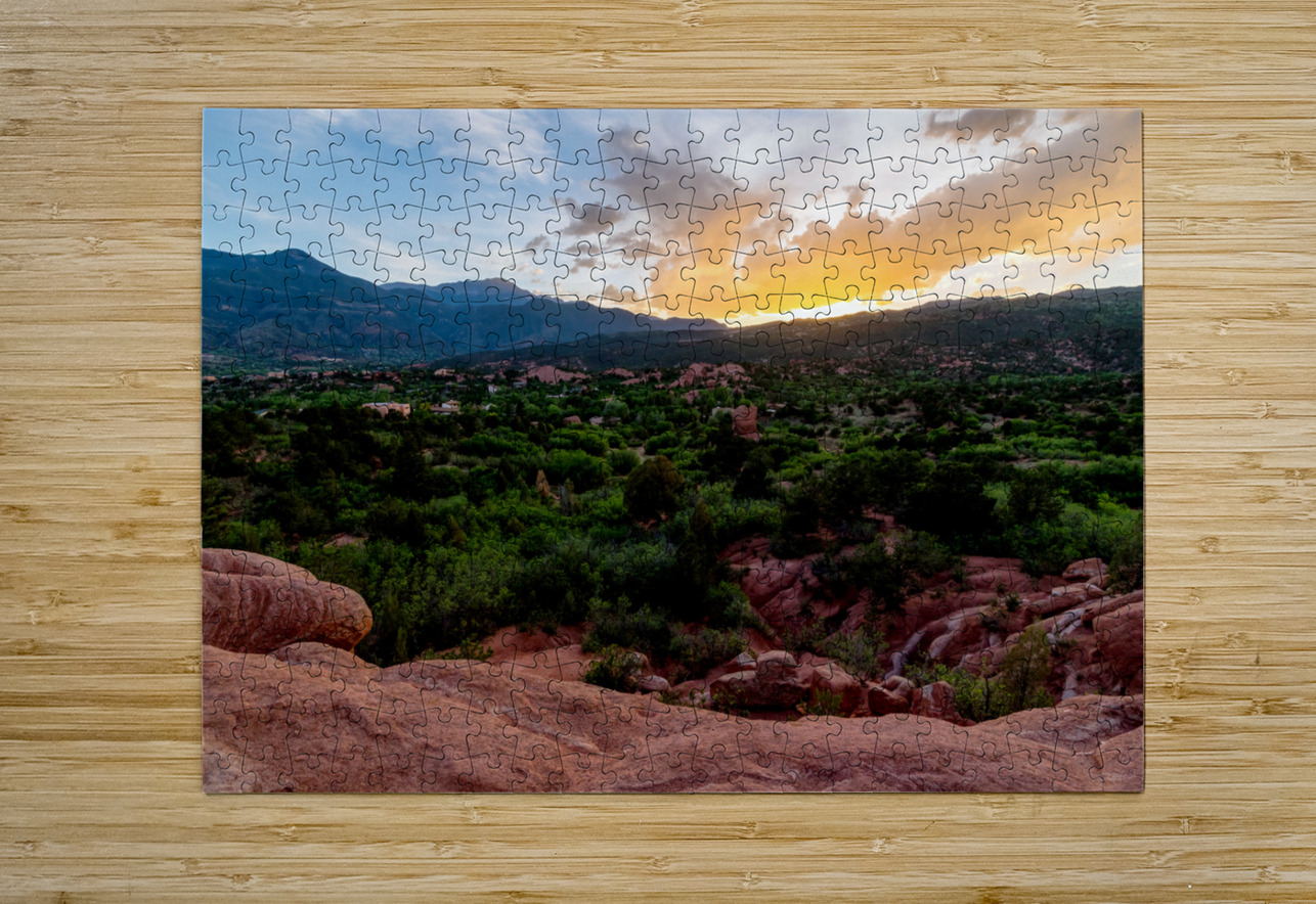 Golden Sunset By Pikes Peak Jennifer White Puzzle printing