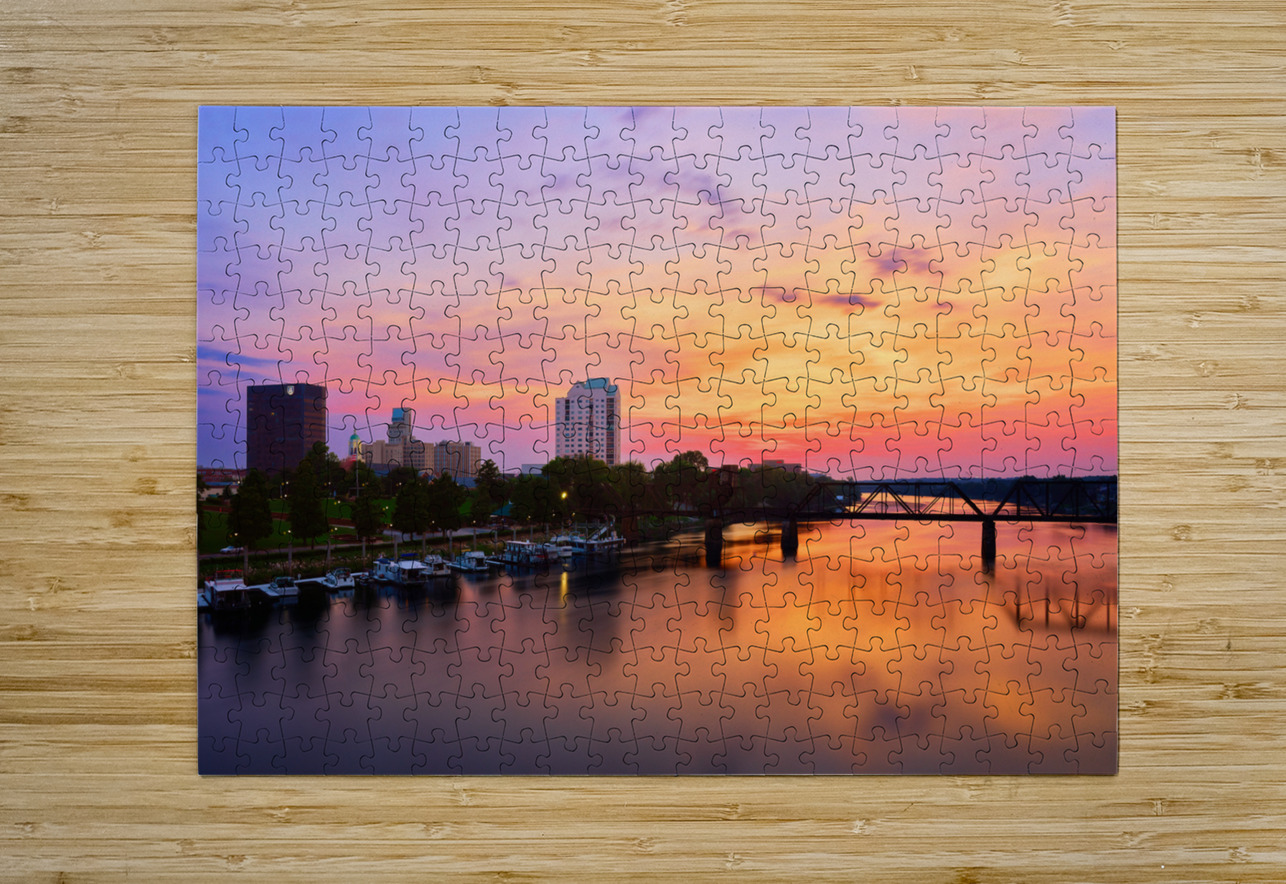 Augusta GA and the Savannah River at Sunset SA104 1708697021.1381 Sanjeev Singhal Puzzle printing