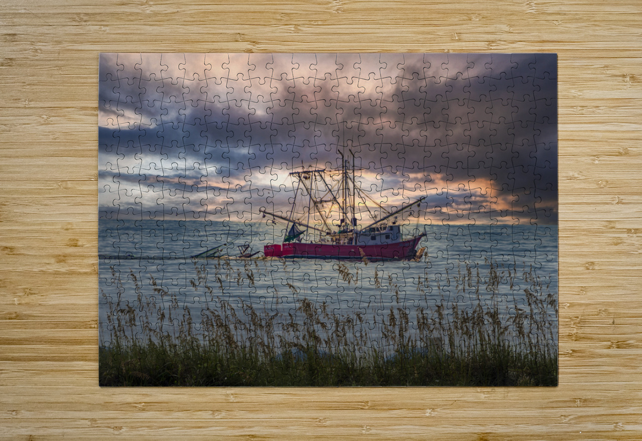Hilton Head Shrimper Sunrise Norma Brandsberg Photography Puzzle printing