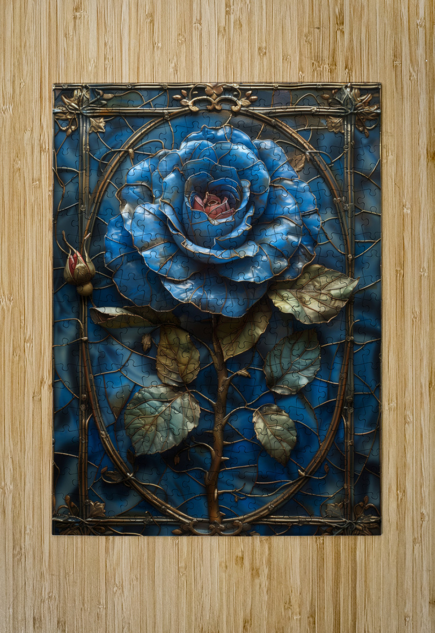 Midnight Enchantment: Blue Rose Anne Laure GOUPIL Puzzle printing