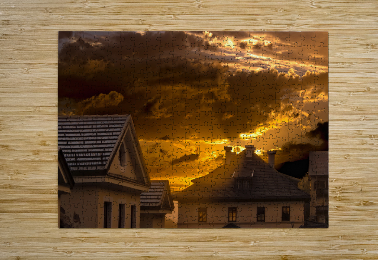 Sesto Sexten Sunset Sunbeams Norma Brandsberg Photography Puzzle printing