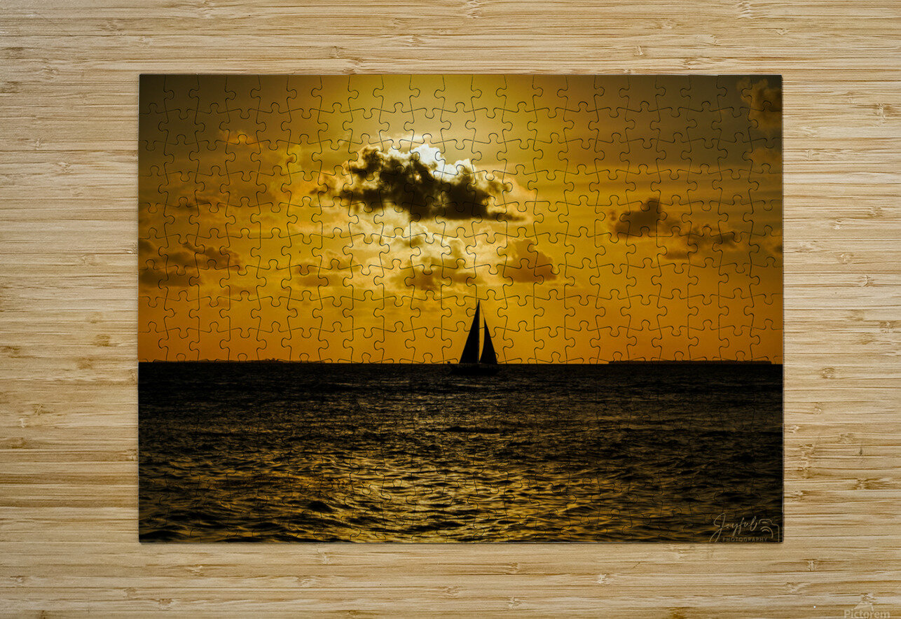 Key West Sunset Cruise Light Beams Joyful Photography Puzzle printing