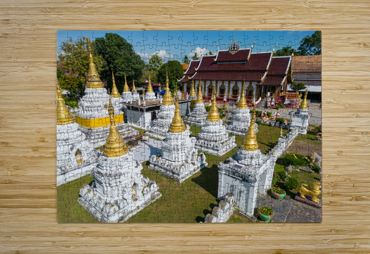 Wat Chedi Sao Lang Buddhist Temple Lampang Thailand Kevin Miller Photography Puzzle printing