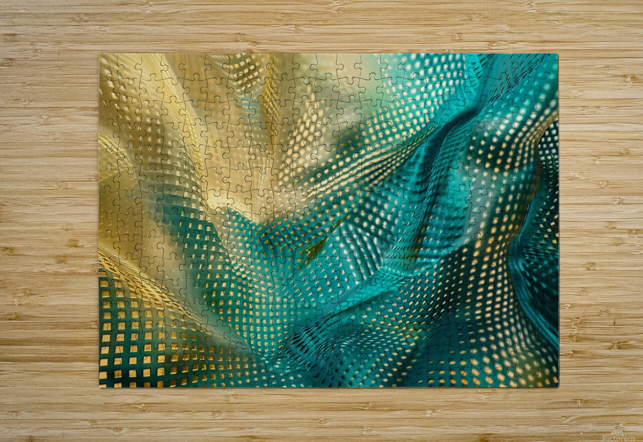 Abstract fractal background with golden and blue pattern Krit of Studio OMG Puzzle printing