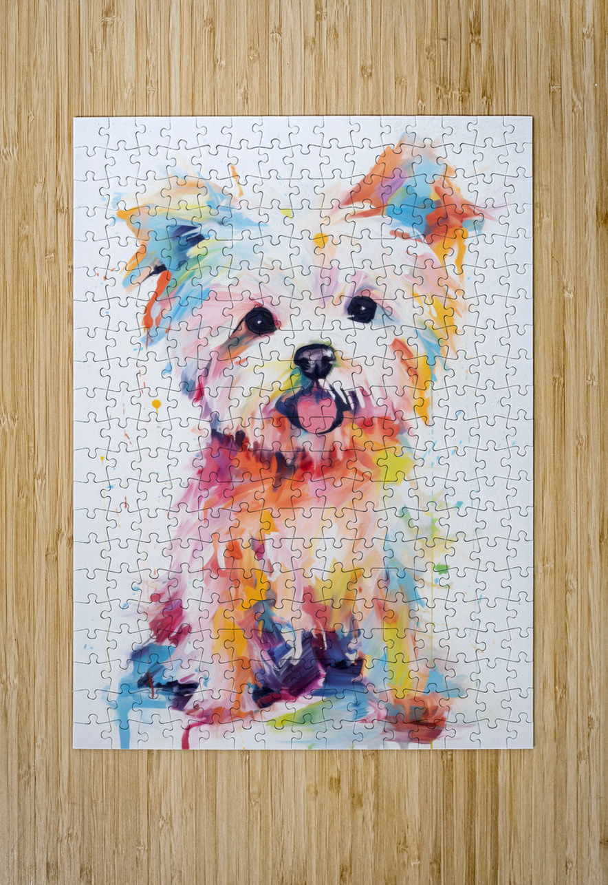 QAN 1059 – Happy Painted Maltese Puppy Bold Col Masterwork Reimagined Puzzle printing