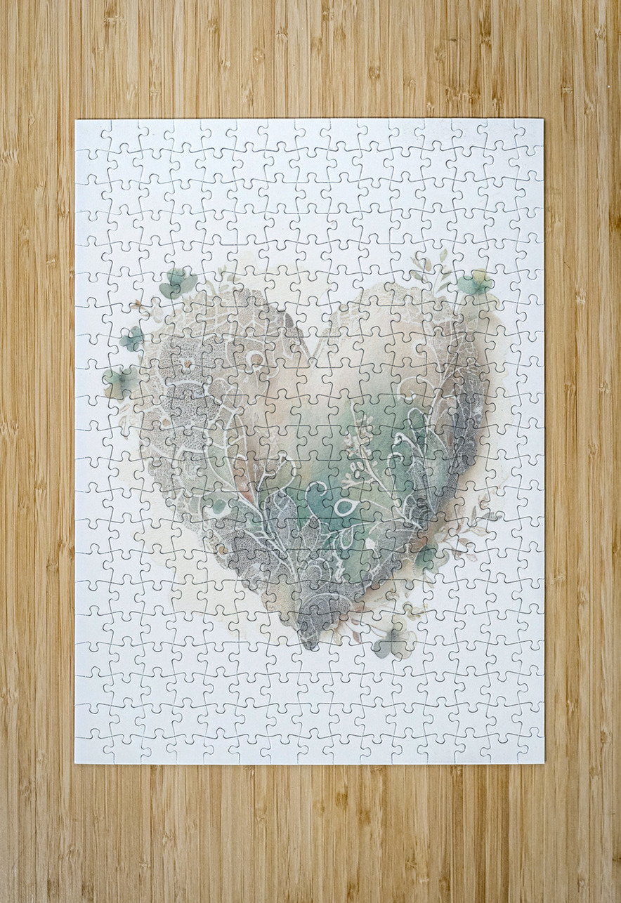 QLR 0024 – Lace Soft Green Clover Watercolor He Masterwork Reimagined Puzzle printing