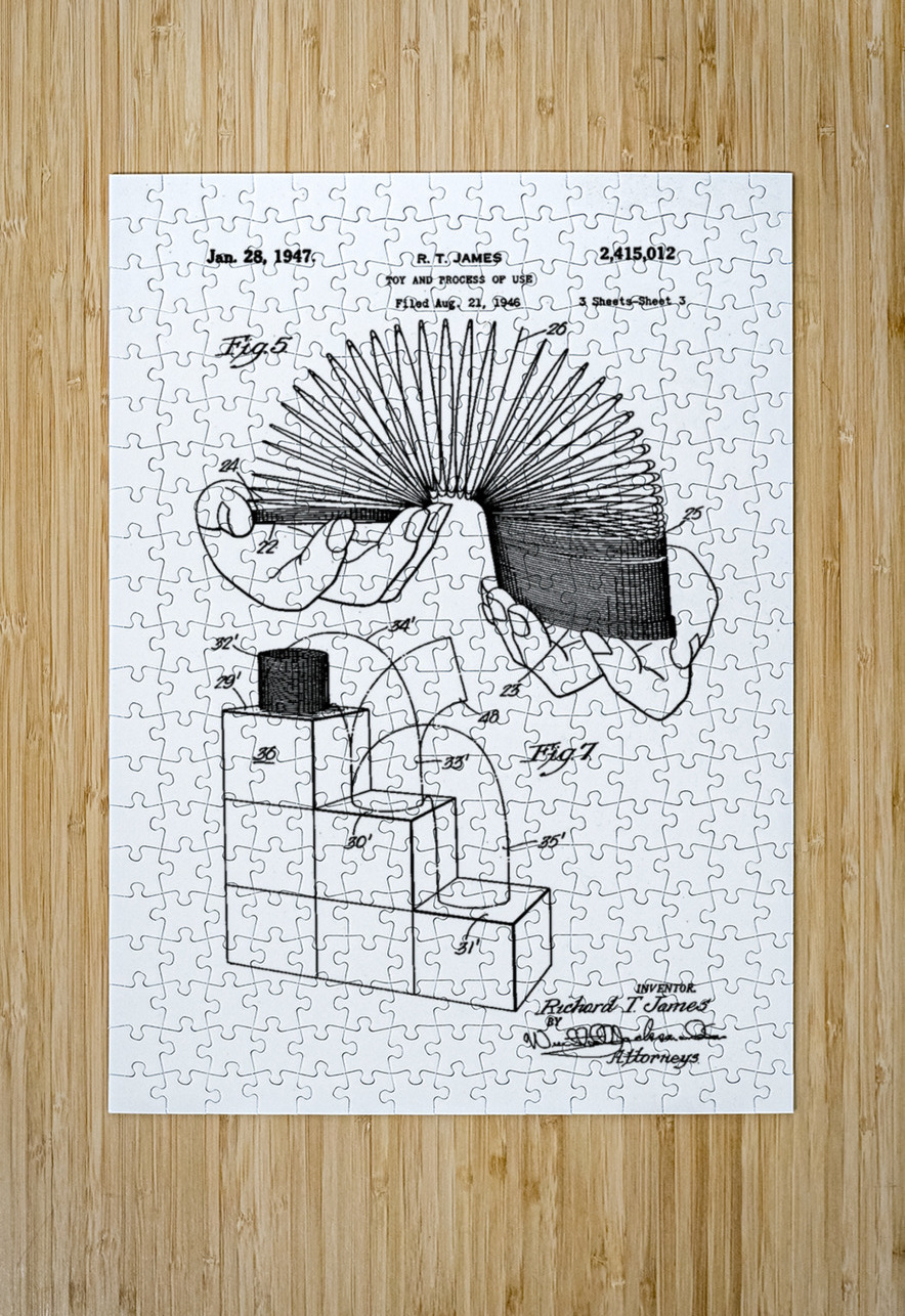 QVT 1061 – Vintage Patent Illustrations Slinky. Masterwork Reimagined Puzzle printing