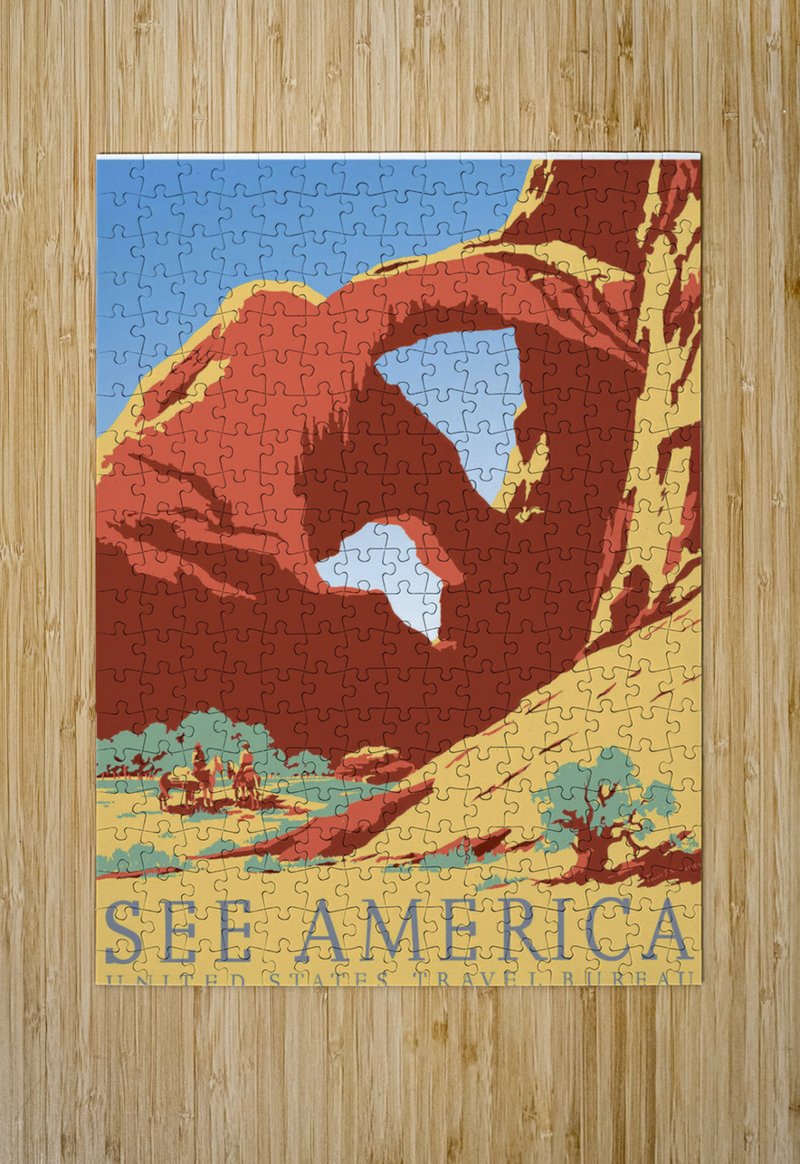 QVT 1116 – Vintage stock graphics vintage trave Masterwork Reimagined Puzzle printing