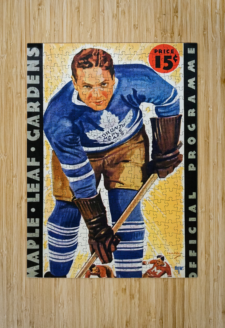 1938 toronto maple leafs hockey program art Row One Brand Puzzle printing
