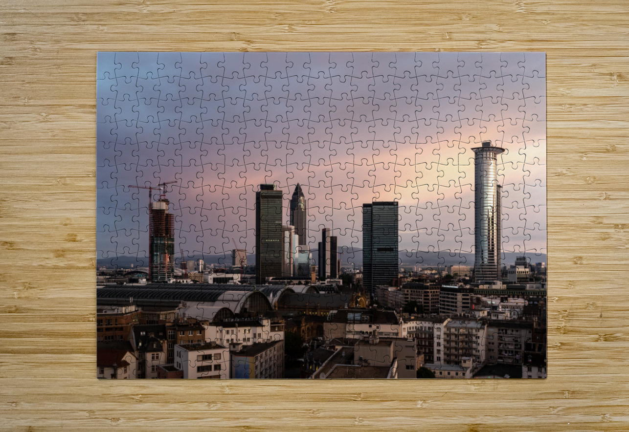 Frankfurt Skyline Skyscraper Sunset Norma Brandsberg Photography Puzzle printing