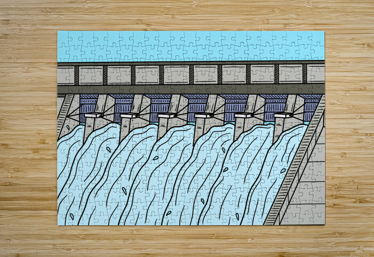 dam floodgate stop gates water supply water reser Sastroredjo Puzzle printing