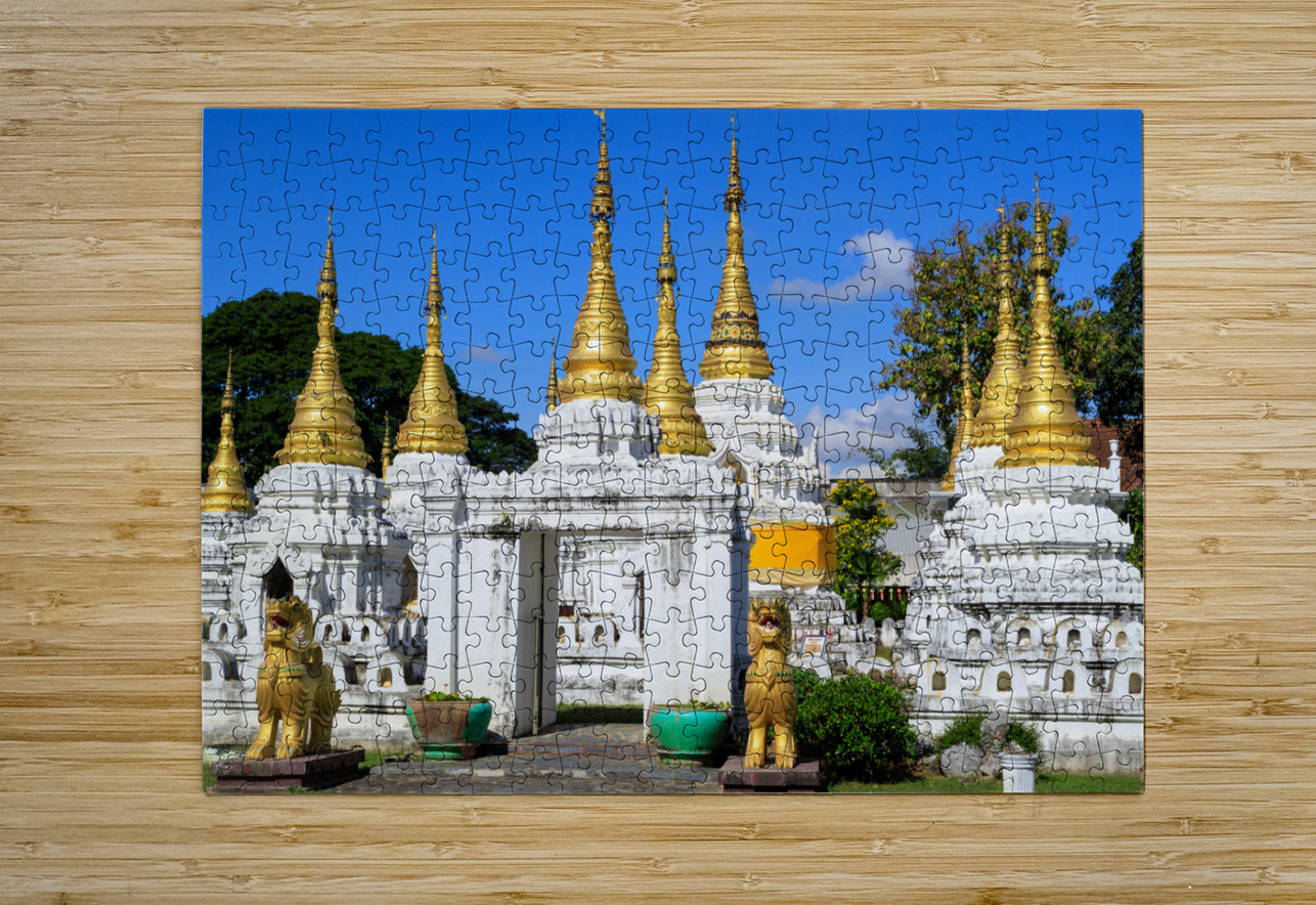 Wat Chedi Sao Lang Buddhist Temple Lampang Thailand Kevin Miller Photography Puzzle printing