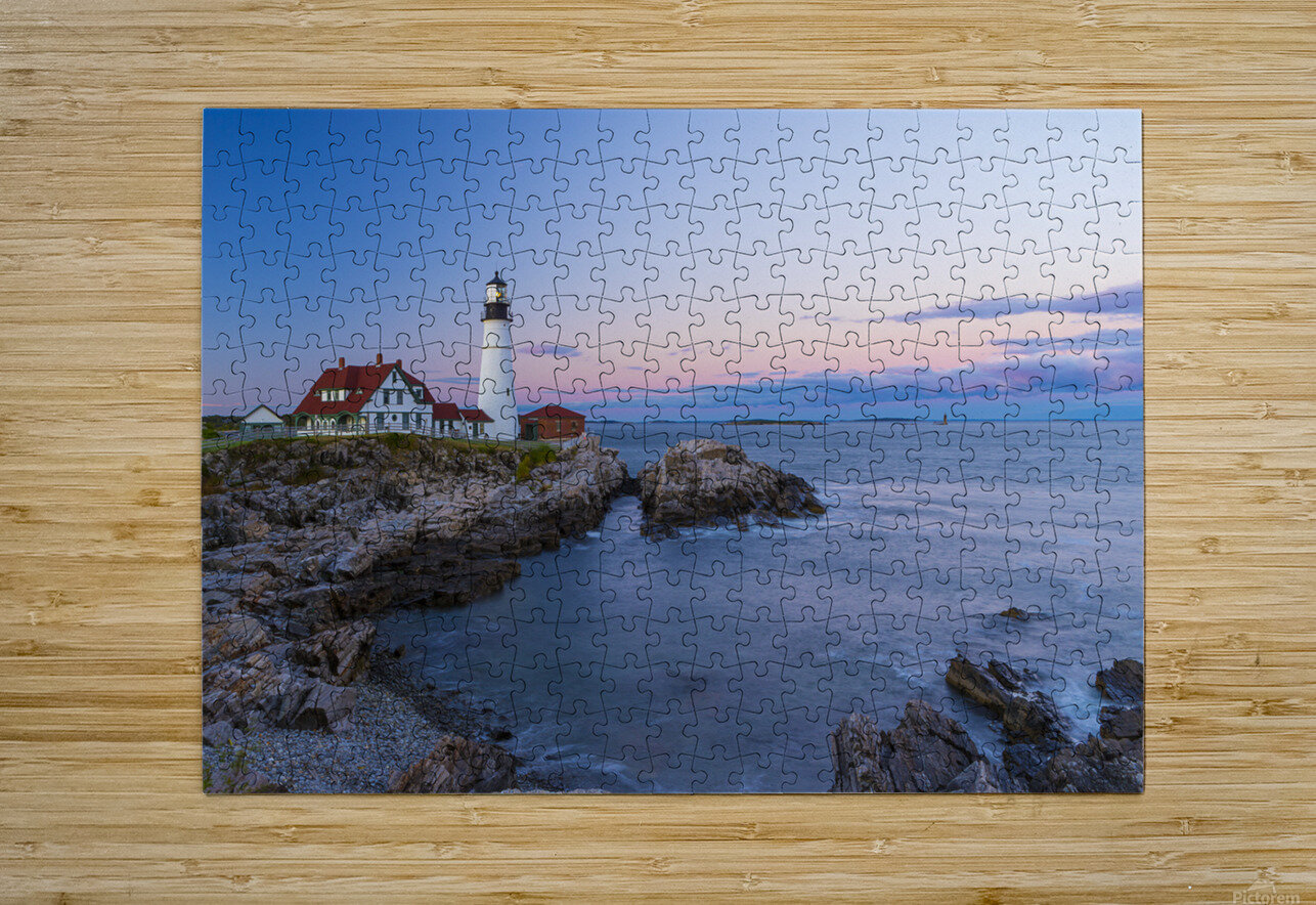 Portland Head Light Twilight RJLaBellaPhotos Puzzle printing