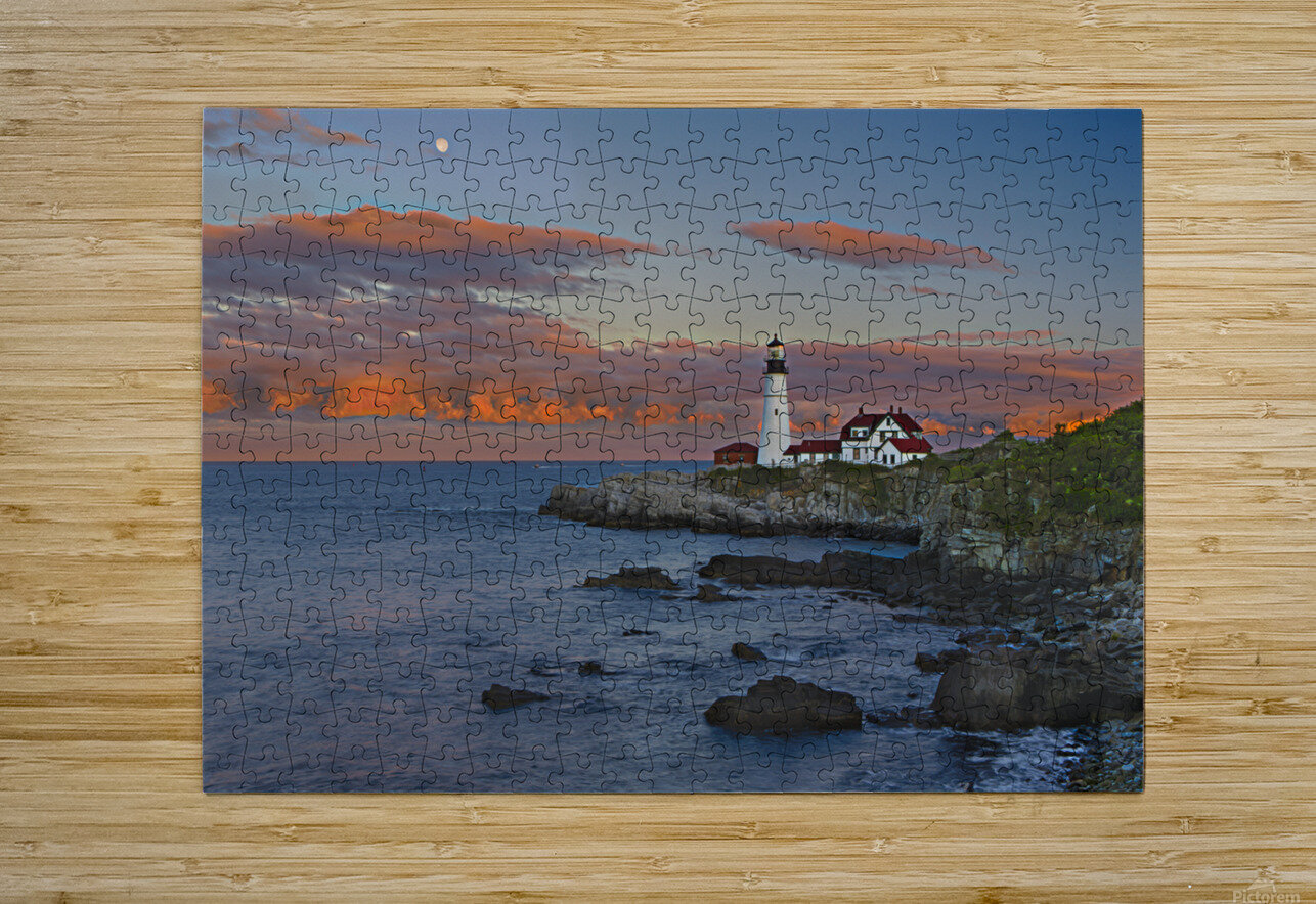 Portland Head Light Sunset RJLaBellaPhotos Puzzle printing