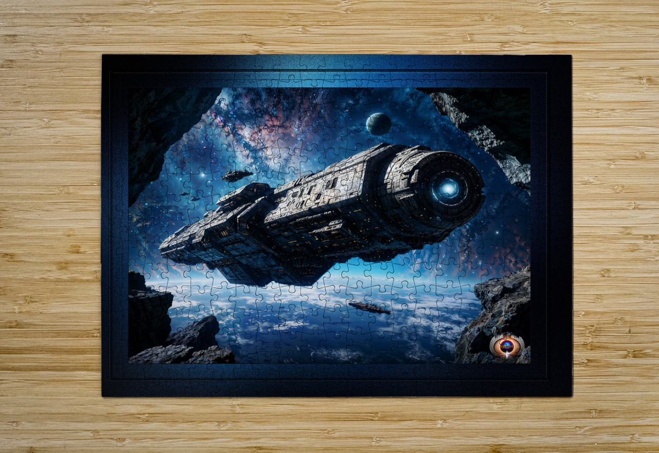 The Plavien Explorer Fleet Astonishting AI Concept Sci-Fi Art by Xzendor7 xzendor7 Puzzle printing