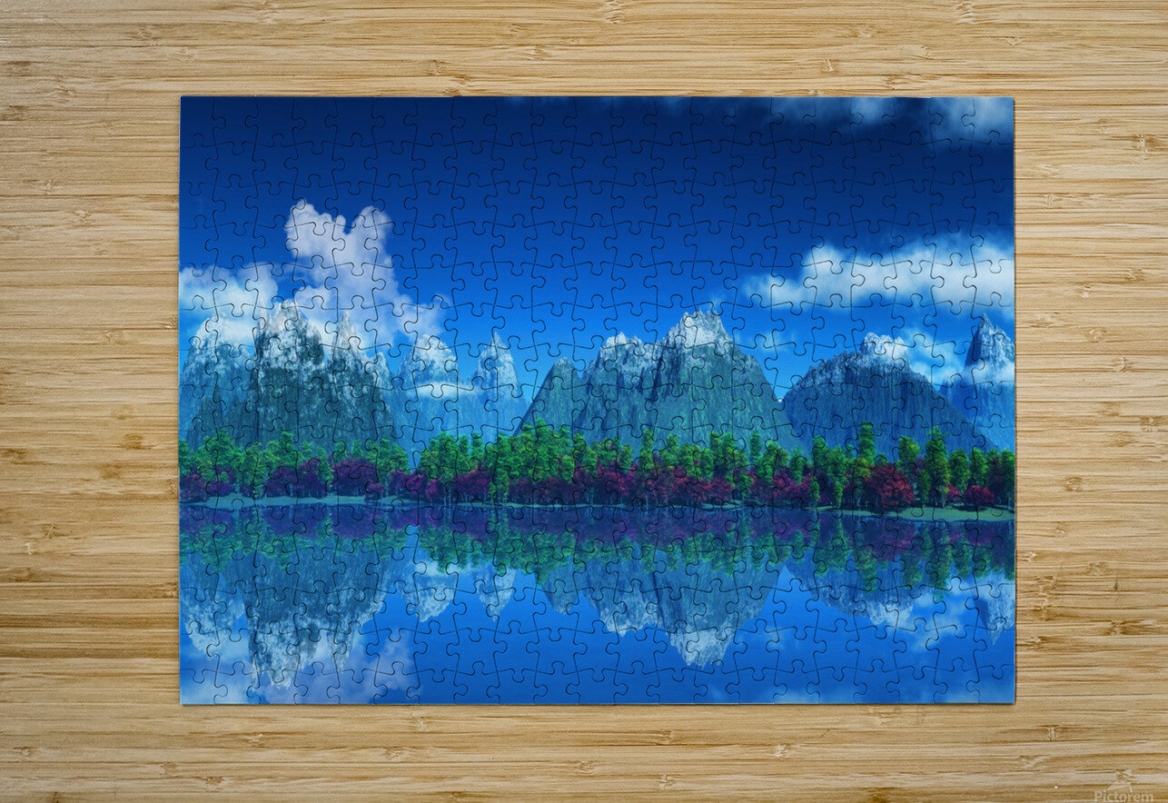 mountains with snow trees ab3xc Puzzle printing