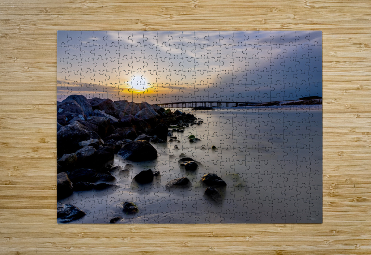 Destin Rock Jetty Smooth Sunset Jennifer White Puzzle printing