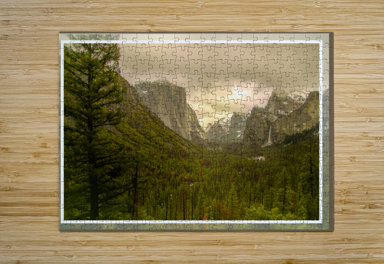 Bordered Yosemite Tunnel View Norma Brandsberg Photography Puzzle printing