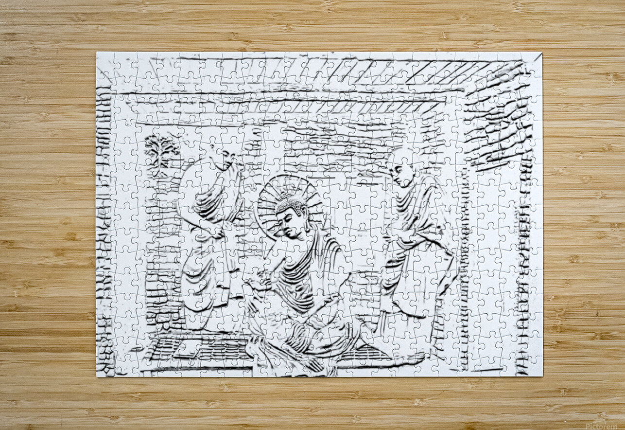 Buddha Serving To The Old Man by Binod Dawadi .jp Binod Dawadi Puzzle printing