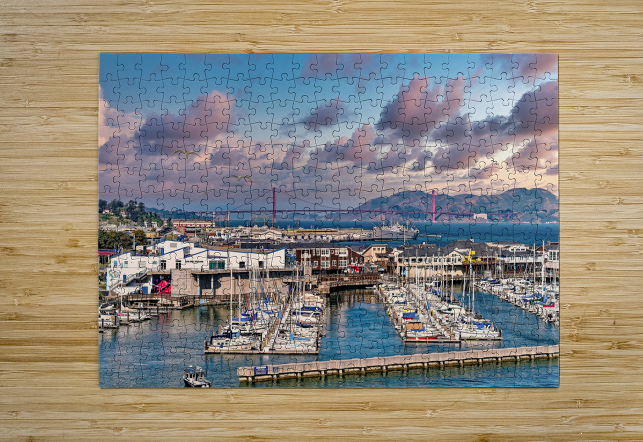 Marina at Pier 39 with Golden Gate Bridge Darryl Brooks Puzzle printing