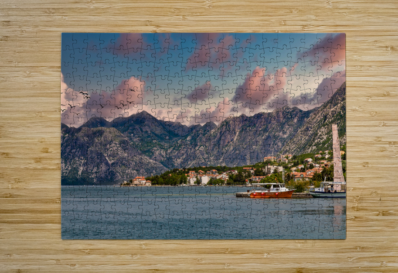 Orange Boat in Kotor Bay Darryl Brooks Puzzle printing