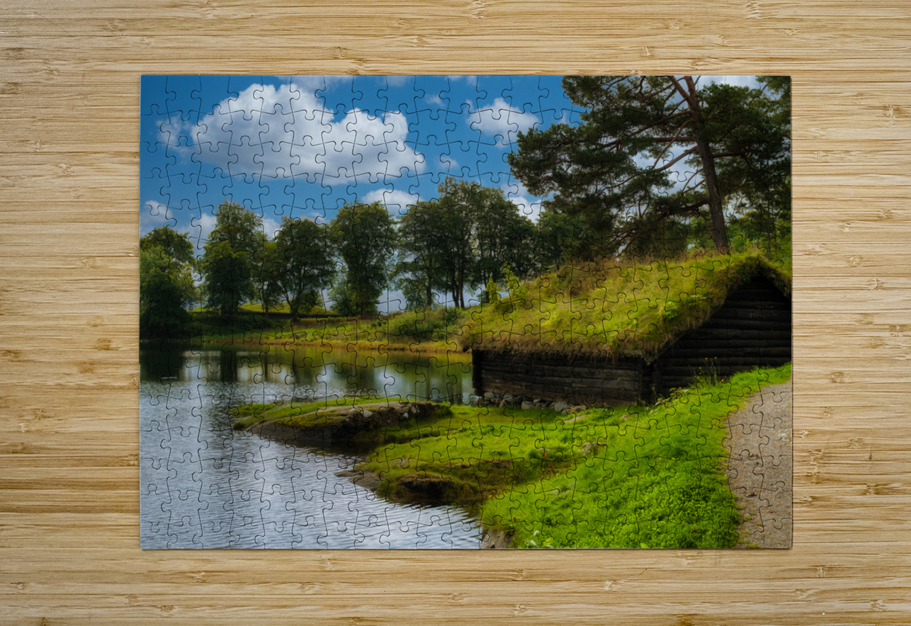 Sod Covered Homes in Sunnmore Museum in Alesund Norway Darryl Brooks Puzzle printing