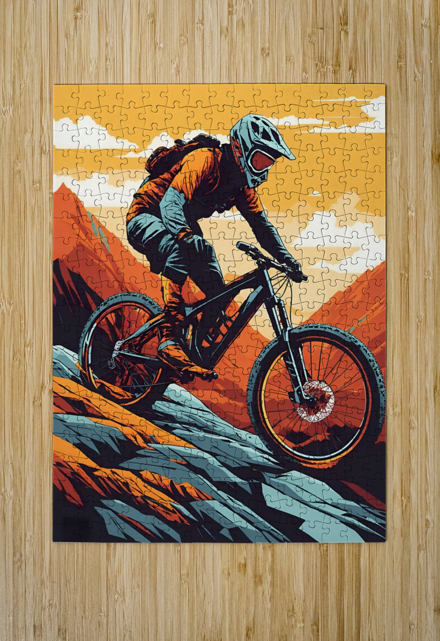 I descend on a vintage mtb artvi Puzzle printing