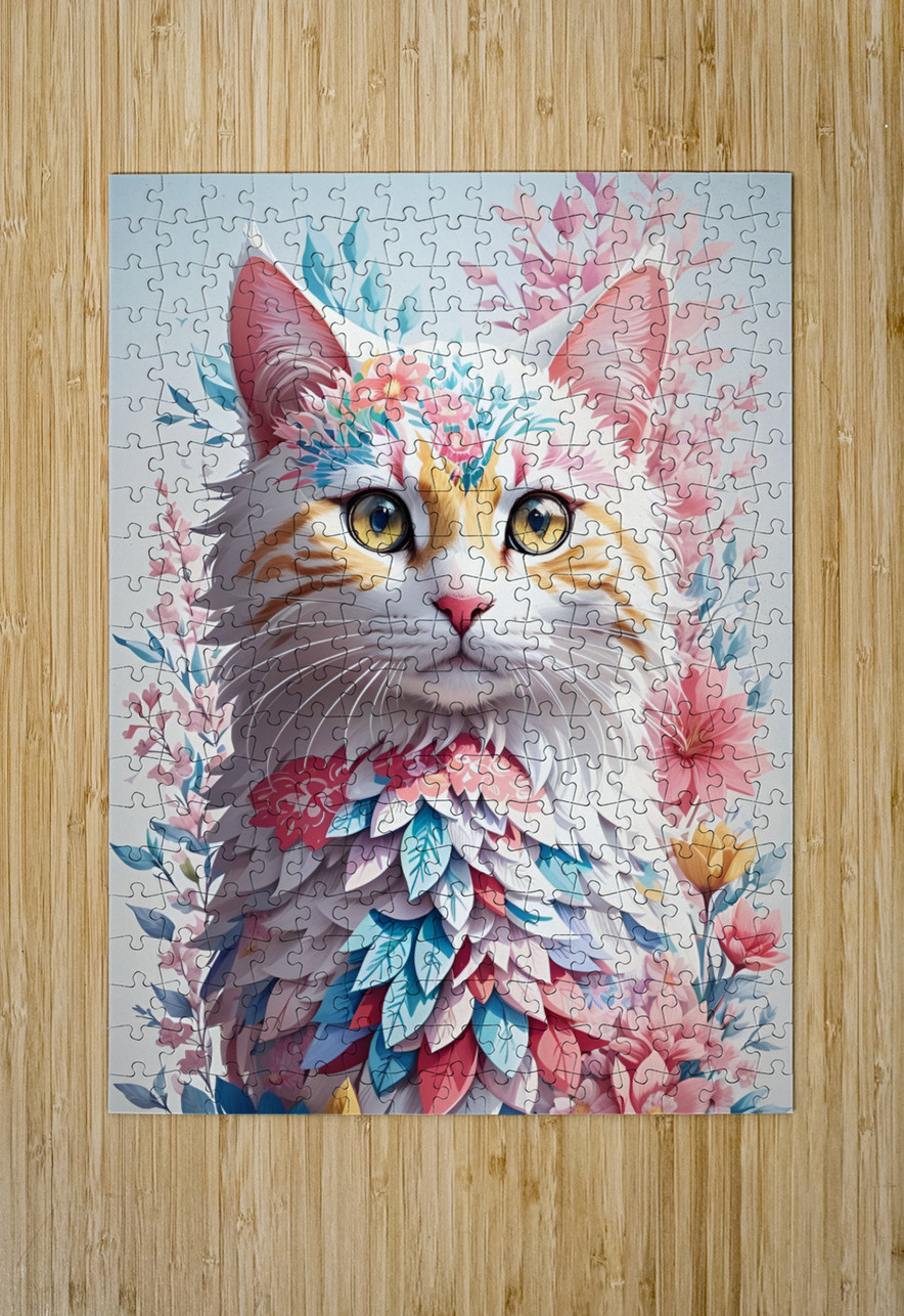 floral cat artvi Puzzle printing