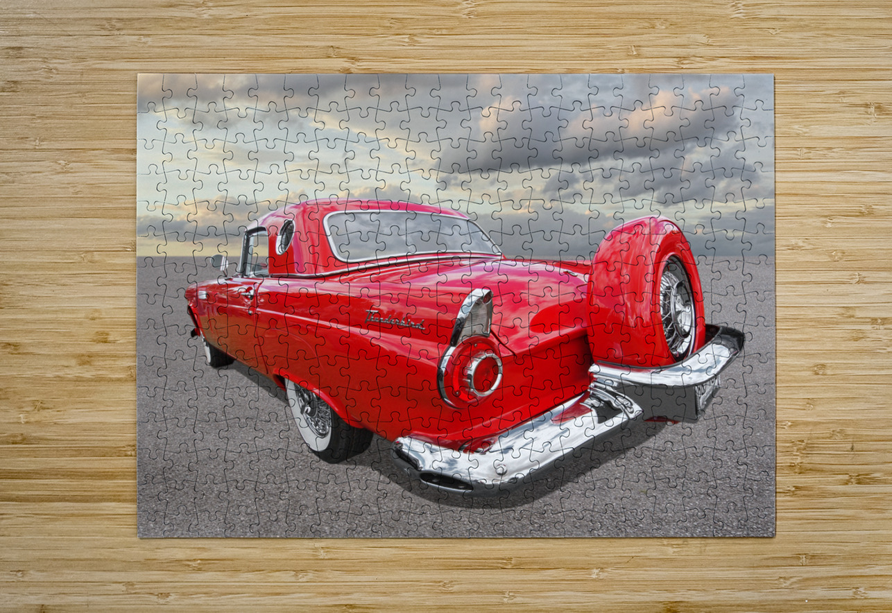 1956 Red Ford Thunderbird Continental Gill Billington Puzzle printing